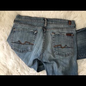 7 For All Man Kind Jeans. Flared bottom. Size 28.